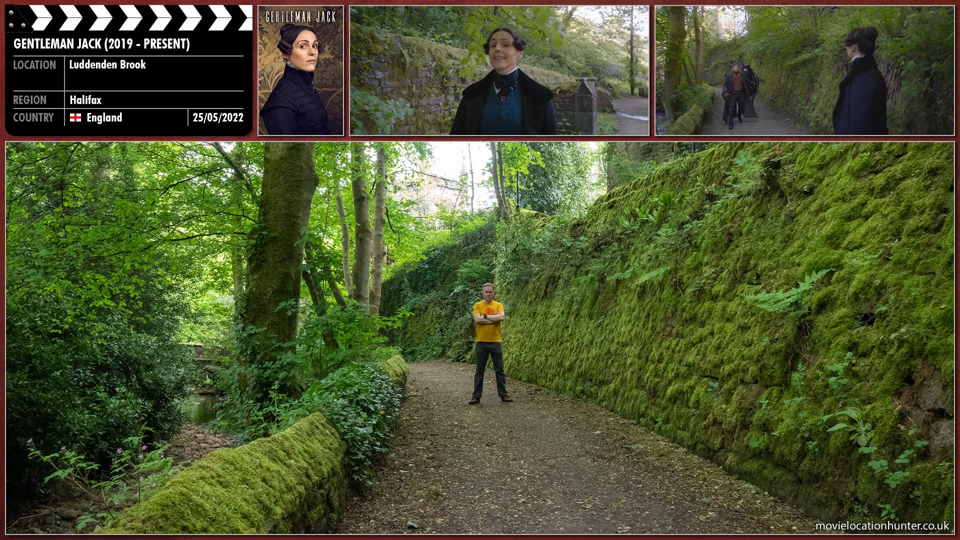 Filming location photo, shot in England, for Gentleman Jack (2019). Scene description: Washington (Joe Armstrong) arrives calling out to Anne (Suranne Jones) as he was unable to find her at her home.