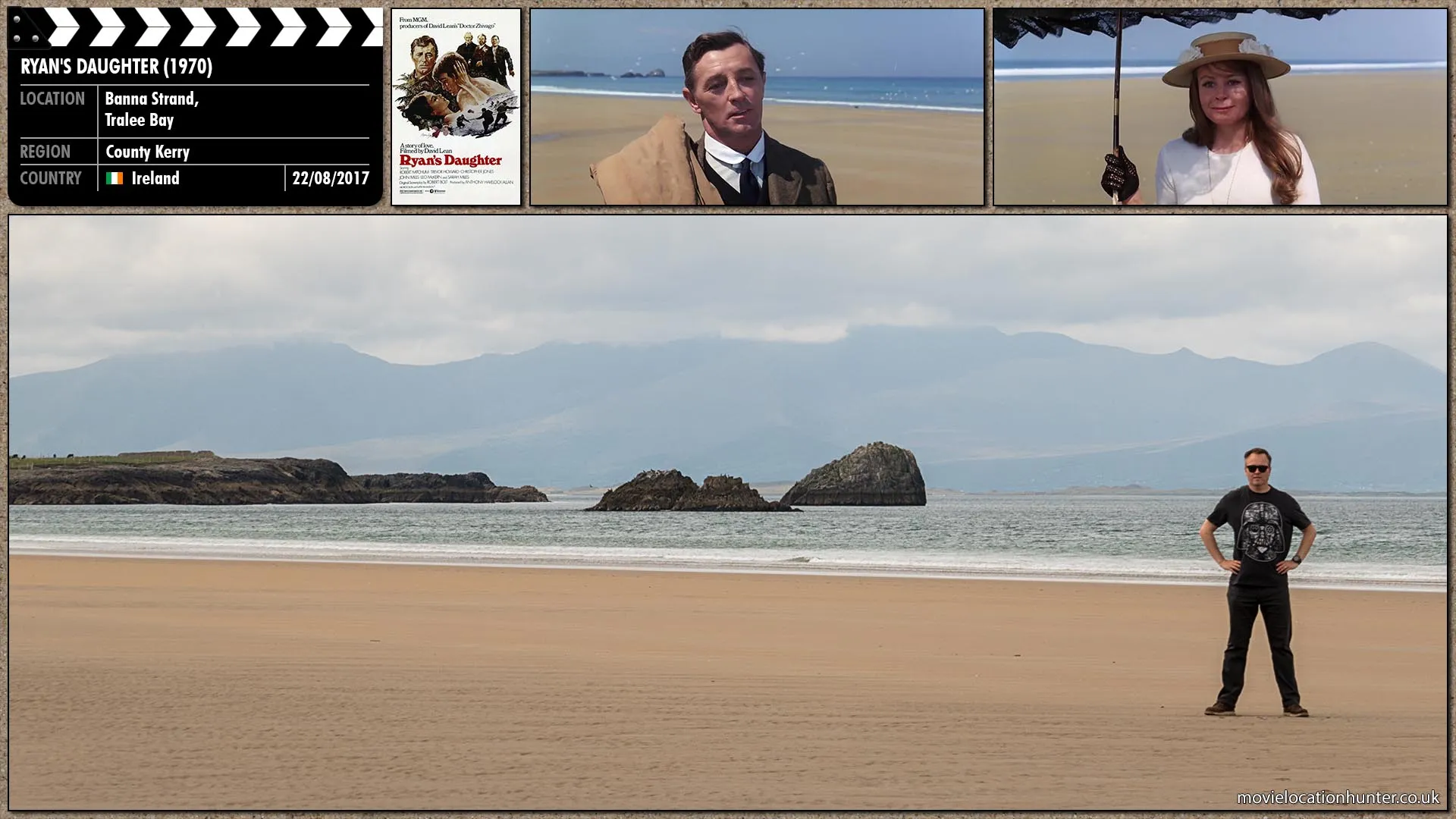 Filming location photo, shot in Ireland, for Ryan's Daughter (1970). Scene description: Charles (Robert Mitchum) greets Rosy (Sarah Miles) and one would expect her to fling herself into his arms.  Instead, quite quietly, and as though just nicely and politely please like him she returns the greeting.