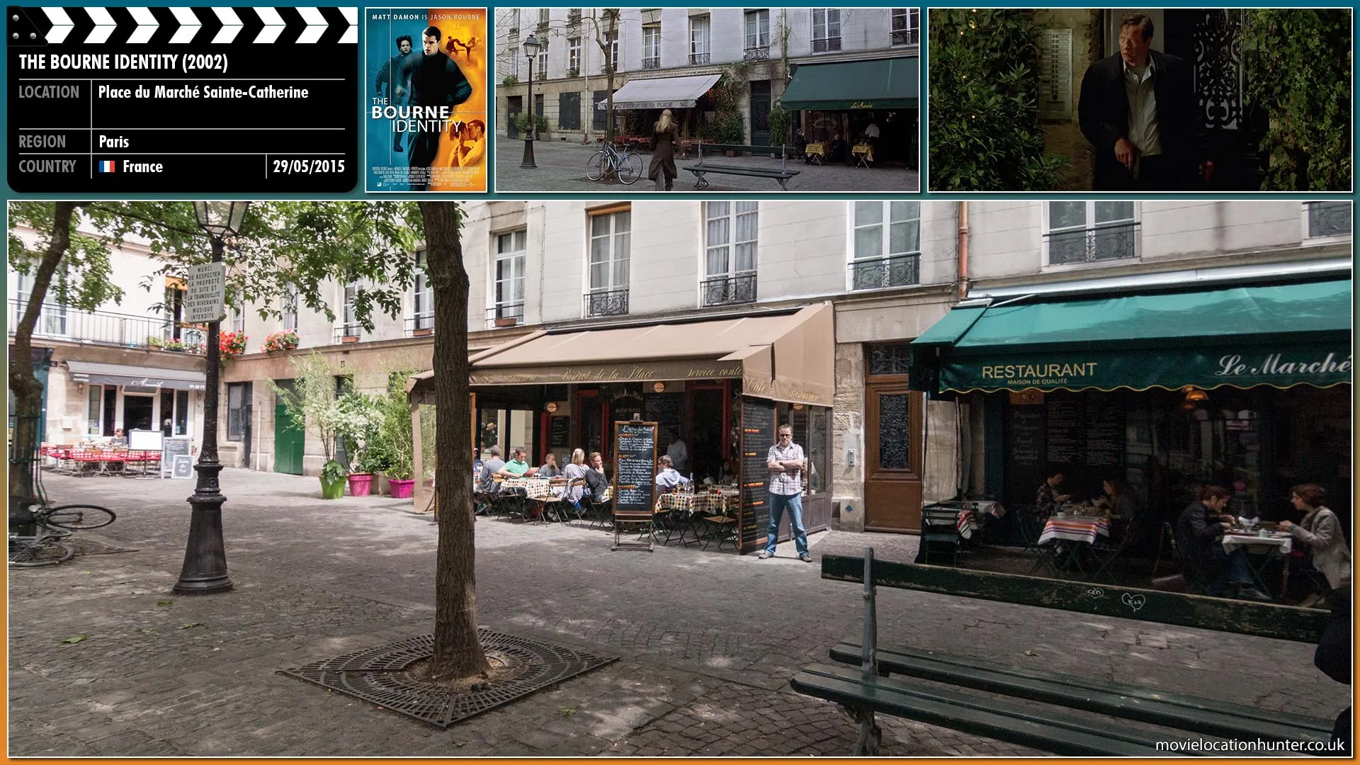 Filming location photo, shot in France, for The Bourne Identity (2002). Scene description: Conklin (Chris Cooper) enlists Nicolette 